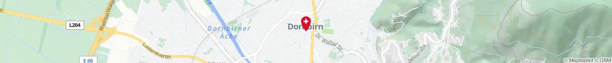 Kartendarstellung des Standorts für Stadtapotheke Dornbirn in 6850 Dornbirn